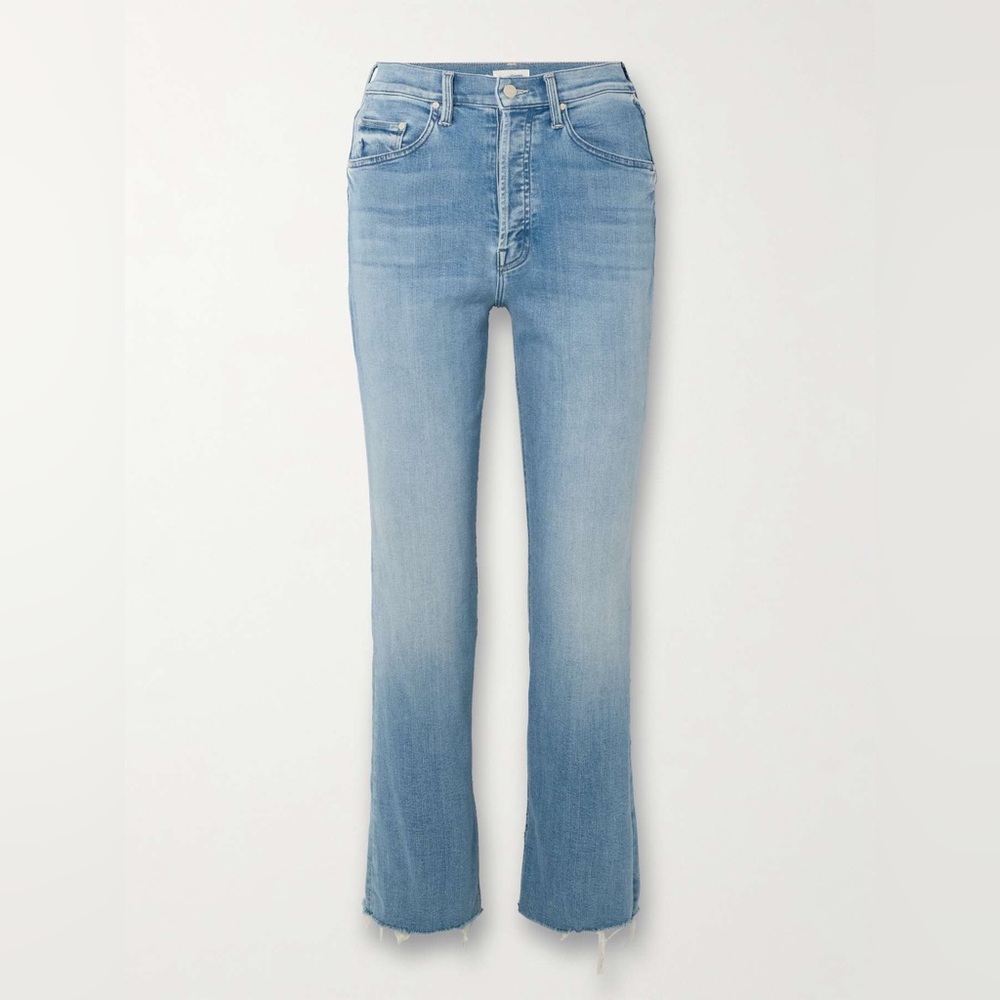 MOTHER The Tripper frayed high-rise straight-leg jeans